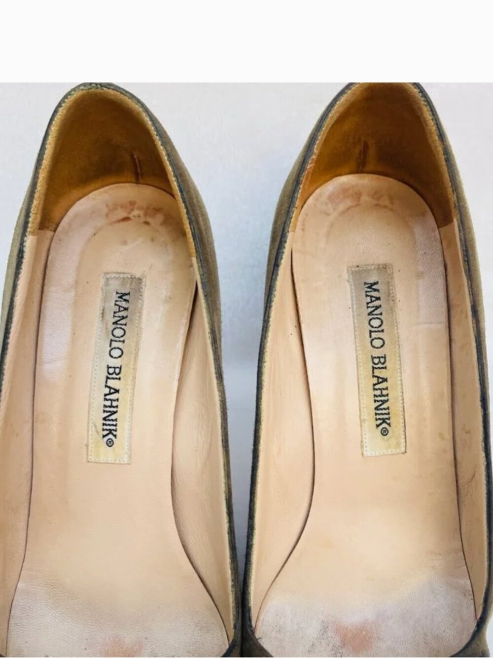 Manolo Blahnik color block suede/leather vintage heels 6 - Picture 7 of 11
